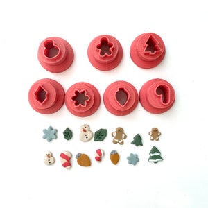 Mini Christmas Polymer Clay Cutters | Snowman Cutter | Candy Cane Cutters | Tree cutter | Snowflake Cutter | Lightbulb cutter