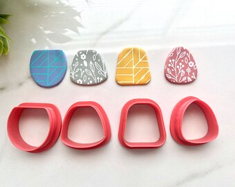 Essential Geometric Part 2 Polymer Clay Cutters for Dangle earrings: Trapezoid, Drop, Cup, Rectangle