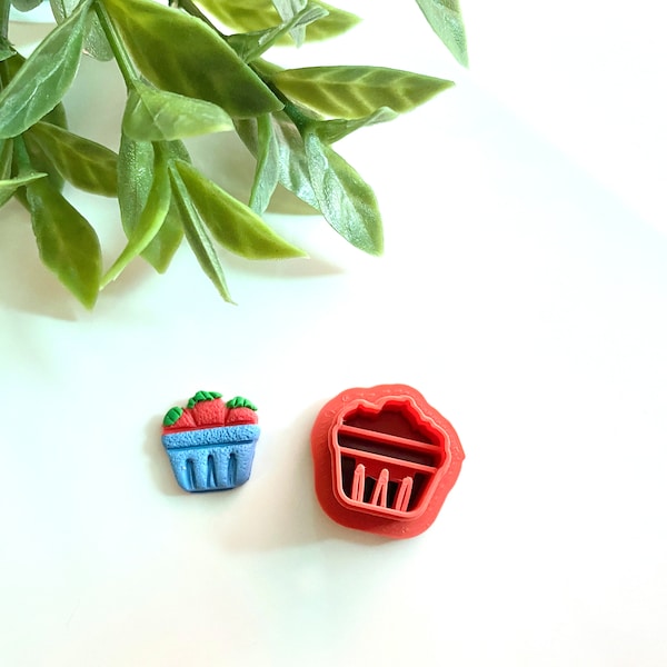 Strawberry Basket Polymer Clay Cutter, Farming cutters, fruit cutter, harvest fair cutter