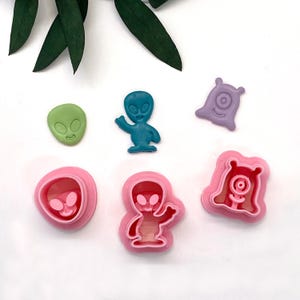 Alien Polymer Clay Cutters | extraterrestrial life Cutters | Space Cutters | Stud and Dangle Cutters