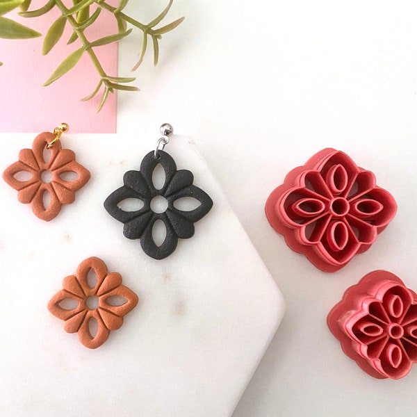 Embossed cutters for  Polymer Clay,  Earring polymer clay cutter, Dangle cutter,