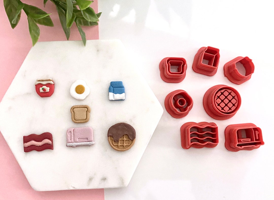 Breakfast Polymer Clay Cutters, Food Cutters, Egg Cutter, Milk Cutter