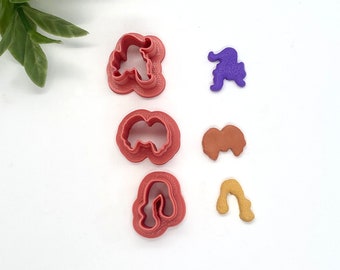 Witch Hair for  Polymer Clay Cutters | Witch Cutters |  Dangle Cutters  | Halloween Cutters