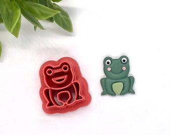 Frog Polymer Clay Cutters,   Embossing Clay Cutter, Embossed Frog Cutter, Animal Cutter