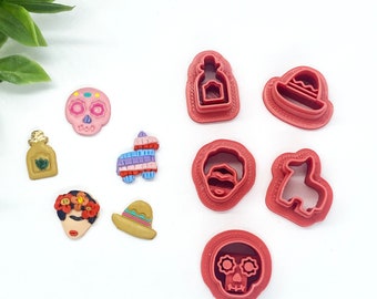 Mexican Polymer Clay Cutters,  Skull Cutter,  Tequila Cutter, Piñata Cutter, Sombrero Cutter, Earring Cutter, Dia de los Muertos