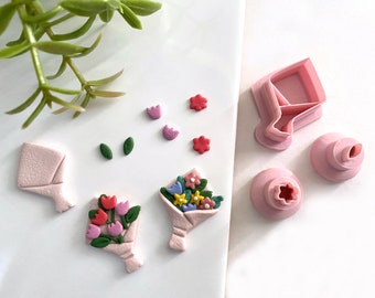 Flower Bouquet Cutter for Polymer Clay Earrings, Valentines Cutter,  Floral style cutters, Micro Flower Cutter, Wedding Bouquet Cutter