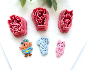 Cartoon Dog, Elephant and Pig for Polymer clay,  Cartoon Furry,  TV Dog