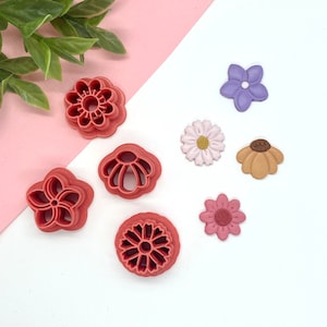 Flower Polymer Clay Cutters | Embossed Cutters | Spring Cutters | Floral Shaped Clay Cutter | Earring Cutter