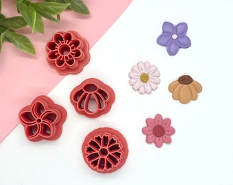 Flower Part 1 Polymer Clay Cutters | Embossed Cutters | Spring Cutters | Floral Shaped Clay Cutter | Earring Cutter