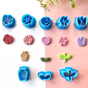 Flower Part 2 Polymer Clay Cutters, Embossed Cutters, Spring Cutters, Floral Shaped Clay Cutter, Organic Cutter, Farm Cutter, Earring Cutter