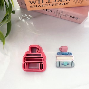 Book stack Polymer Clay Cutter,  Books Cutters, Reading Cutter, Earring polymer clay cutter, Dangle cutter