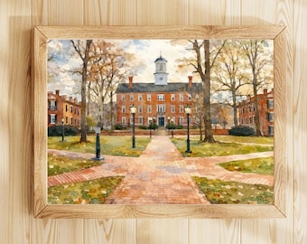 Arte mural de la Universidad de Ohio, impresión de Athens, OH, decoración de ciudad universitaria, póster para dormitorio, descarga digital imprimible - Gente genial vive en Athens