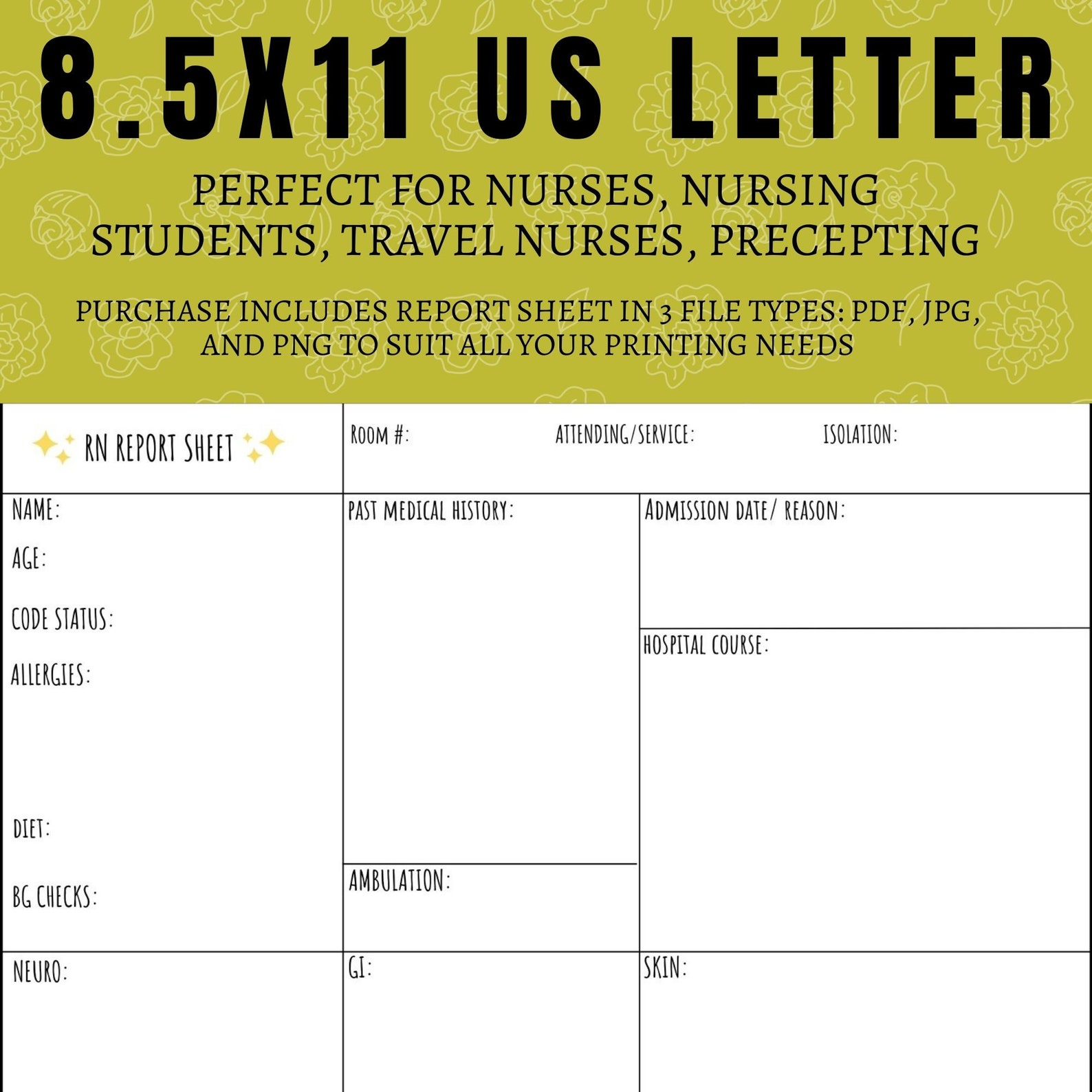 Nursing Report Sheet Nurse Brain Sheet Medsurg Telemetry Etsy nursing-report-sheet-nurse-brain-sheet-medsurg-telemetry-etsy