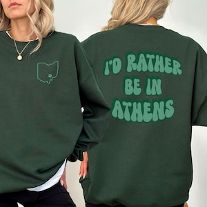 Ohio University Crewneck, OU Oh Yeah Crew Neck, Ohio Bobcats Athens Unisex Heavy Blend Crewneck Sweatshirt - I&#39;d Rather Be In Athens