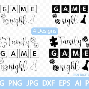 Serata di gioco in famiglia - svg png jpg dxf eps ai pdf - clipart vector cricut taglio del vinile