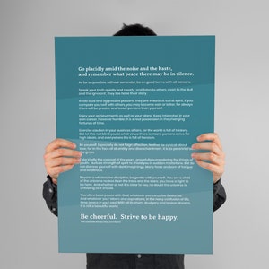 PRINTABLE - Wall art based on Max Ehrmann's Desiderata, inspirational wall art, wisdom, typographic print, digital download