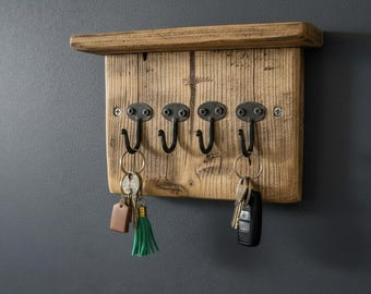 Rustic Key Hook | Dog Lead Hook | Farmhouse Key Hook | Reclaimed Key Hook | Handmade Key Hook | Wooden Key Hook