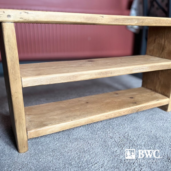 Rustic Reclaimed Wooden Shoe Bench | Shoe Rack | Made To Measure | Free Shipping | Farmhouse Shoe Bench