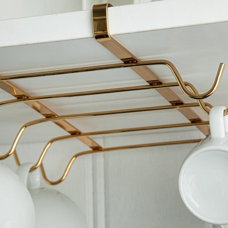 Mug Rack Under Coffee Cup Holder 6 Mugs Hooks Under Etsy