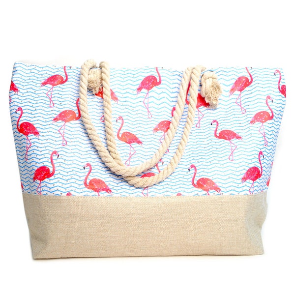 Flamingo Summer Rhinestone Tote Bag: Stylish and Sparkling Accessory for the Sunny Season