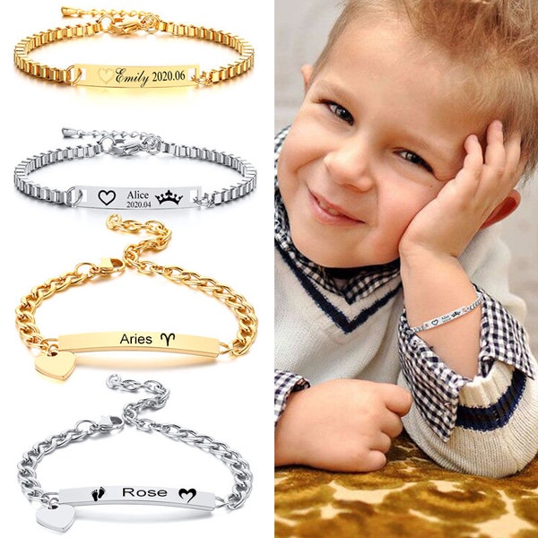 Pulsera de nombre de bebé, pulsera de identificación de niño, pulseras para niños pequeños, pulsera de niño, pulsera de niña, pulsera de bebé personalizada,