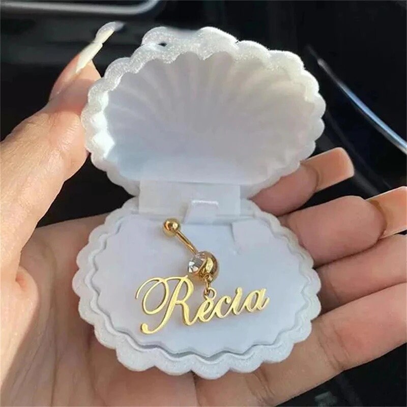 Customized belly button 2024 rings with names