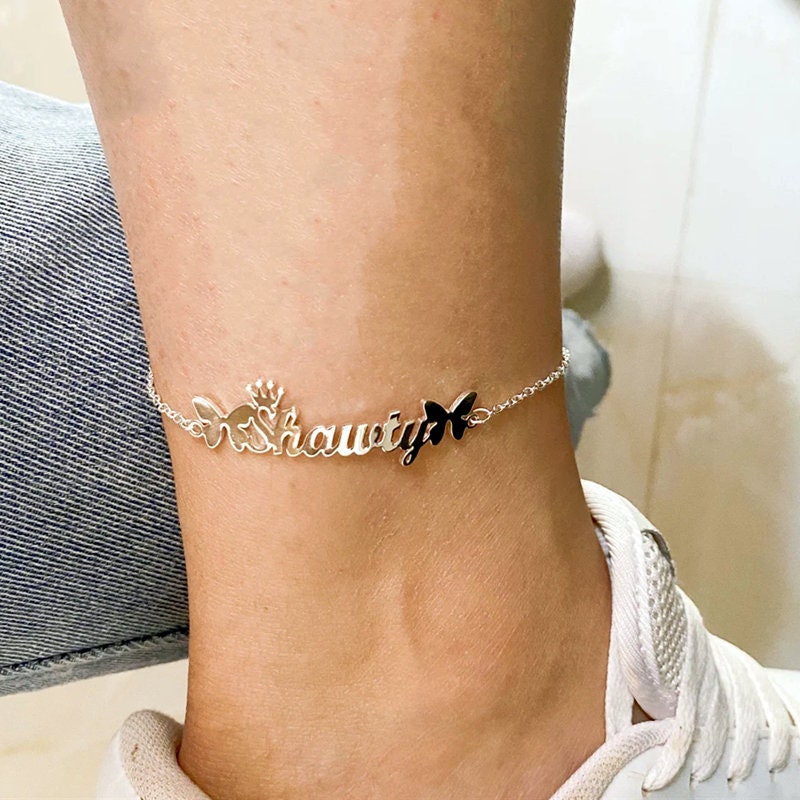 Customized anklets with names deals