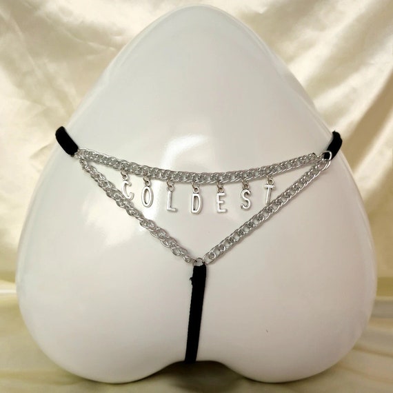 Personalized Body Waist Chain, Custom Thong Chain, G-string