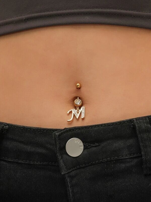 Navel Belly Button Ring Crystal Flower Dangle Bar Barbell Body Piercing  Jewelry✿