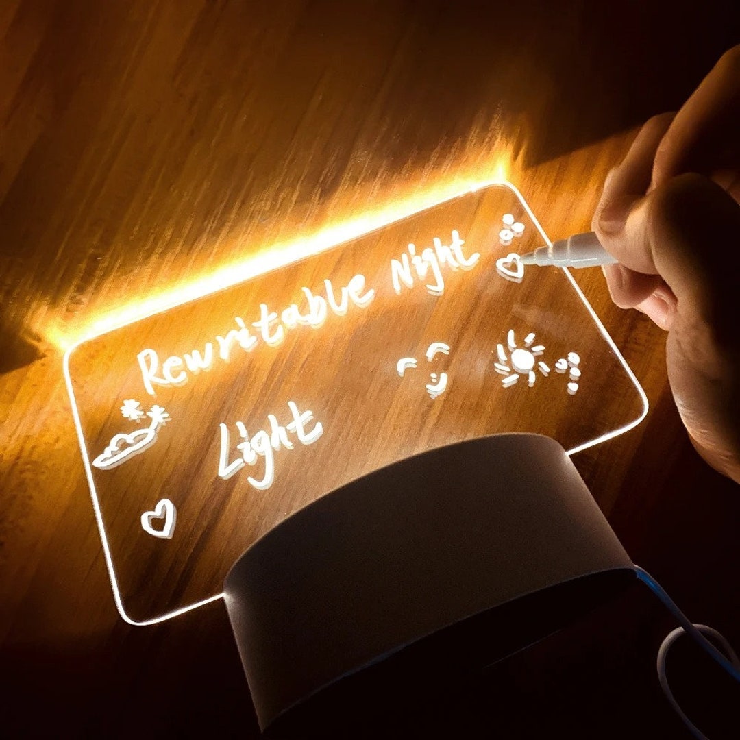 Writing Lamp Customize Acrylic Blank Led Light & Writing Board, Birthday Gift ...