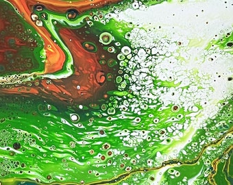 Sea Green, acrylic, abstract, canvas, abstract painting, acrylic pour, beautiful, interesting, wall art, green