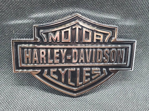 Harley-Davidson® Chrome Bar & Shield Logo Flames Decal - Silver - 6 x 8 in.  - Wisconsin Harley-Davidson