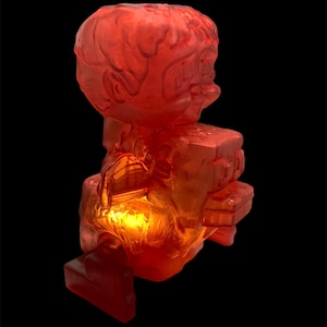 Chicken Jockey - Fiery Red - Illuminated resin lamp