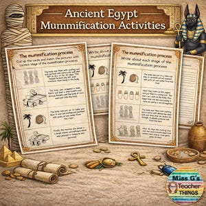 Momification de l'Égypte ancienne – Fiches de travail différenciées pour tous les niveaux