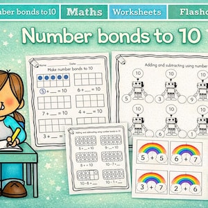 Matemáticas: Relaciones numéricas hasta 10: suma, resta, tablas de decenas, juegos con tarjetas didácticas