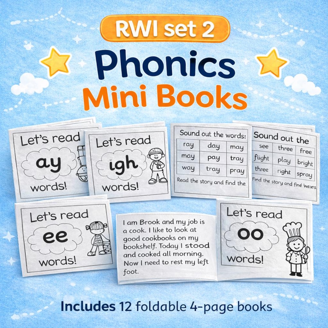RWI Set 2 Phonics Mini Books - Science of Reading Aligned - Etsy