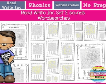 Read Write Inc (RWI) Set 2 sounds - Word searches with answers