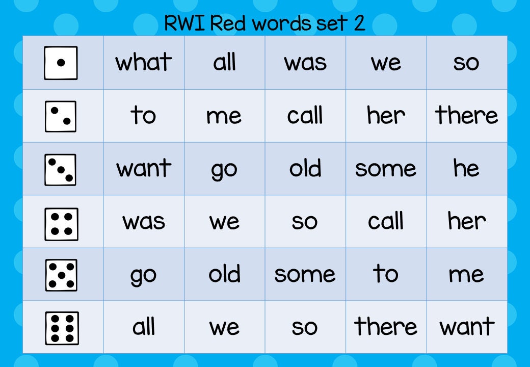 Read Write Inc RWI Red Words Roll And Read Phonics Games PDF Read Write Inc RWI Red Words Roll And Read Phonics Games PDF