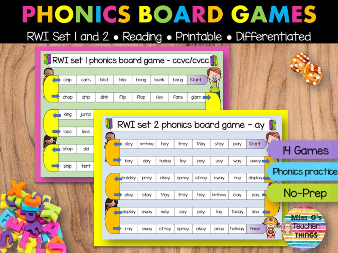 Sh Rwi Phonics RWI - Read Write Inc Phonics Board Games Set 1 and 2 Sounds - Etsy