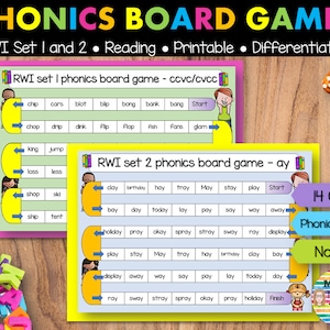 RWI - Read Write Inc, jeux de société phonétiques, ensemble de sons 1 et 2