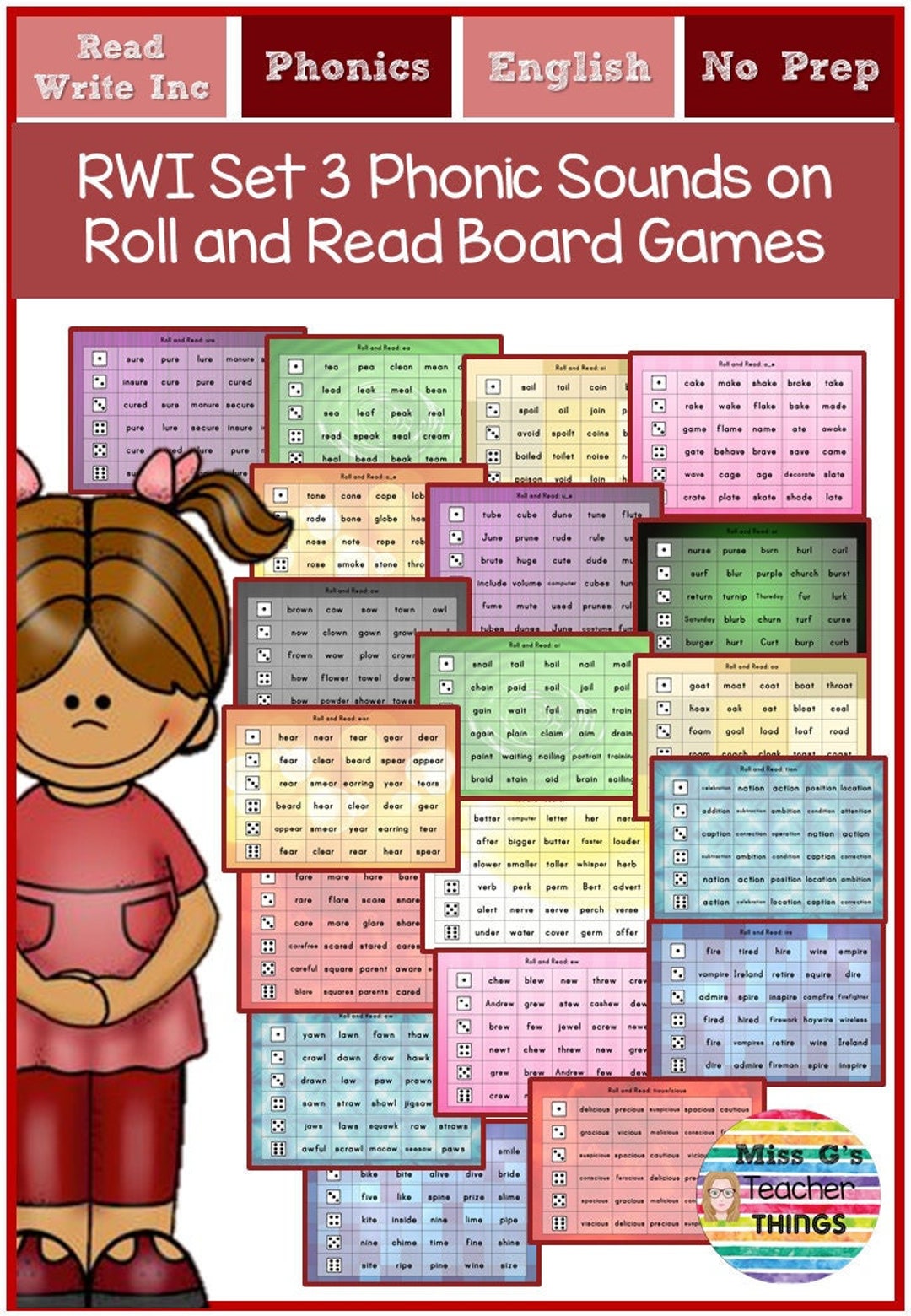 Read Write Inc RWI Phonics Set 3 Sounds 19 Roll and Read Colourful