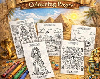 Dibujos para colorear del Antiguo Egipto - Hojas para colorear de historia - Para principiantes