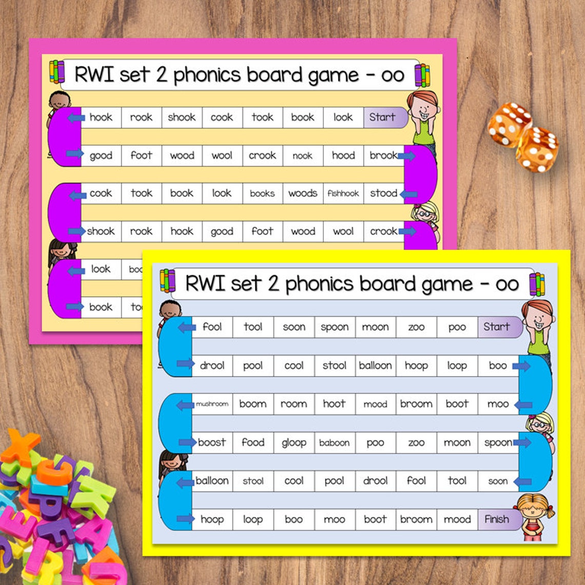 X Rwi Cards RWI - Read Write Inc Phonics Board Games Set 1 and 2 Sounds - Etsy