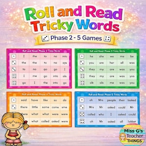 Roll the dice and read: fun Tricky word games - phase 2 to 5