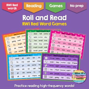Lesen, Schreiben, Inc (RWI) Rote Wörter, Rollen und Lesen Phonics Spiele (PDF Download)
