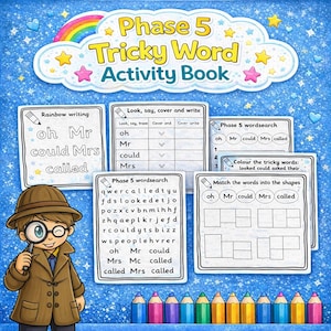 Year 1 / Kindergarten / Reception - Phase 5 Tricky Word Activity Book