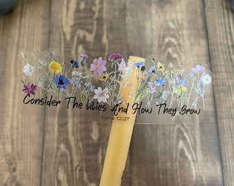 Consider the Lilies Sticker: Bible Verse Faith Decal