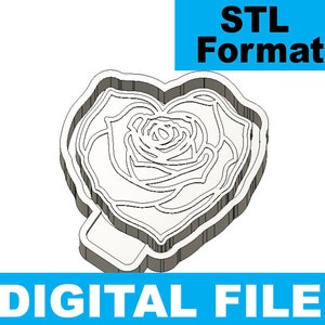 Rose Heart  Freshie Blank for Molding 3D printer file STL