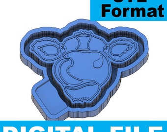 Cow Licking Nose  Freshie Blank for Molding 3D printer file STL