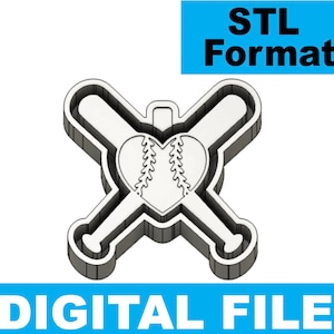 Baseball Heart Freshie Blank for Molding 3D printer file STL